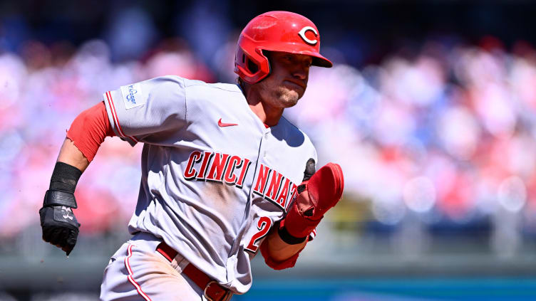 Cincinnati Reds outfielder TJ Friedl (29) rounds third base.