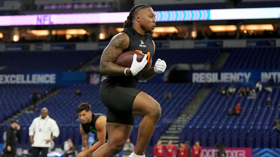 Texas Tech running back Tahj Brooks during the 2025 NFL Combine.