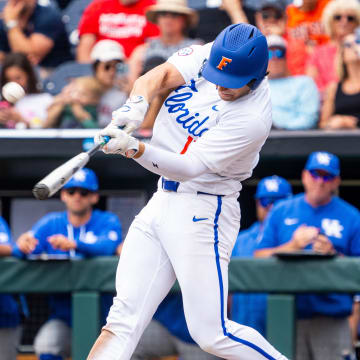 Jac Caglianone sets the Florida Gators career home run record against the Kentucky Wildcats in the College World Series