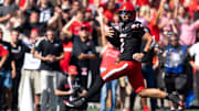 Cincinnati Bearcats quarterback Brendan Sorsby (2) scores a touchdown in the second quarter of the NCAA football game between the Cincinnati Bearcats and Iowa State Cyclones at Nippert Stadium in Cincinnati on Oct. 4, 2025.