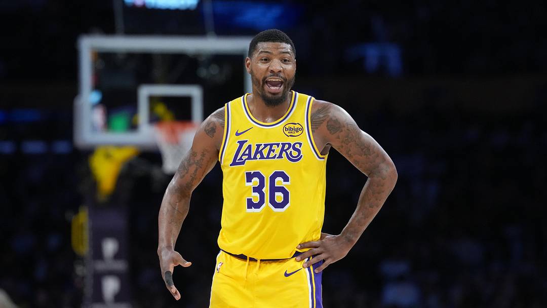 Mar 6, 2026; Los Angeles, California, USA; Los Angeles Lakers guard Marcus Smart (36). Mandatory Credit: Kirby Lee-Imagn Images