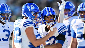 Jake Retzlaff and LJ Martin celebrated in the endzone as the Cougars took down the UCF Knights.