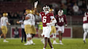 Sep 13, 2025; Stanford, California, USA; Stanford Cardinal cornerback Collin Wright (6) during the fourth quarter against the Boston College Eagles at Stanford Stadium. Mandatory Credit: Darren Yamashita-Imagn Images