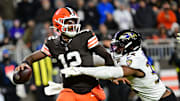 Shedeur Sanders saw his first NFL action in the Browns’ loss to the Ravens on Sunday. 