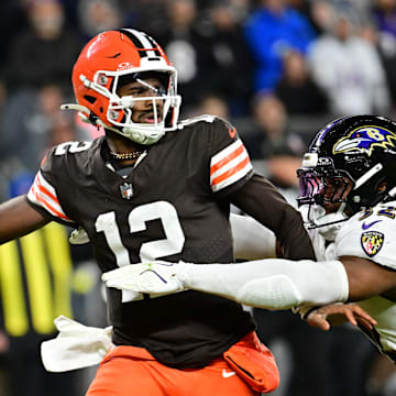 Shedeur Sanders saw his first NFL action in the Browns’ loss to the Ravens on Sunday. 