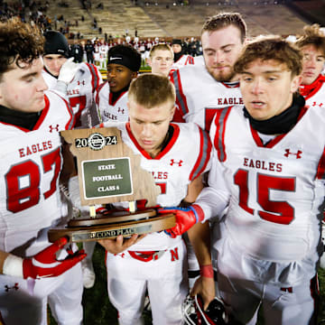 The Nixa Eagles fell to the De Smet Jesuit Spartans in the Class 6 State Championship game at Faurot Field in Columbia, Mo. on Friday, Dec. 6, 2024.