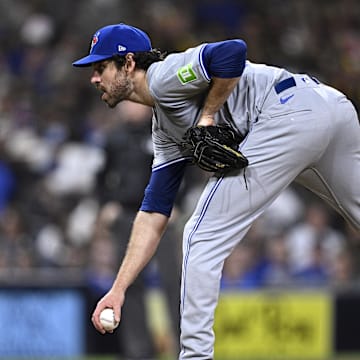 Toronto Blue Jays relief pitcher Jordan Romano (68) prepares to pitch against the San Diego Padres during the ninth inning at Petco Park in 2024.