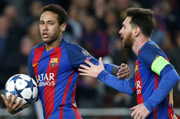 Neymar and Lionel Messi at Barcelona