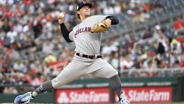 Apr 15, 2023; Washington, District of Columbia, USA; Cleveland Guardians starting pitcher Zach