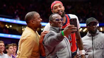 Nov 15, 2024; New Orleans, Louisiana, USA; New Orleans Pelicans forward Brandon Ingram (14) celebrates with New Orleans fans at the end of the game against the Denver Nuggets at Smoothie King Center. Mandatory Credit: Matthew Hinton-Imagn Images