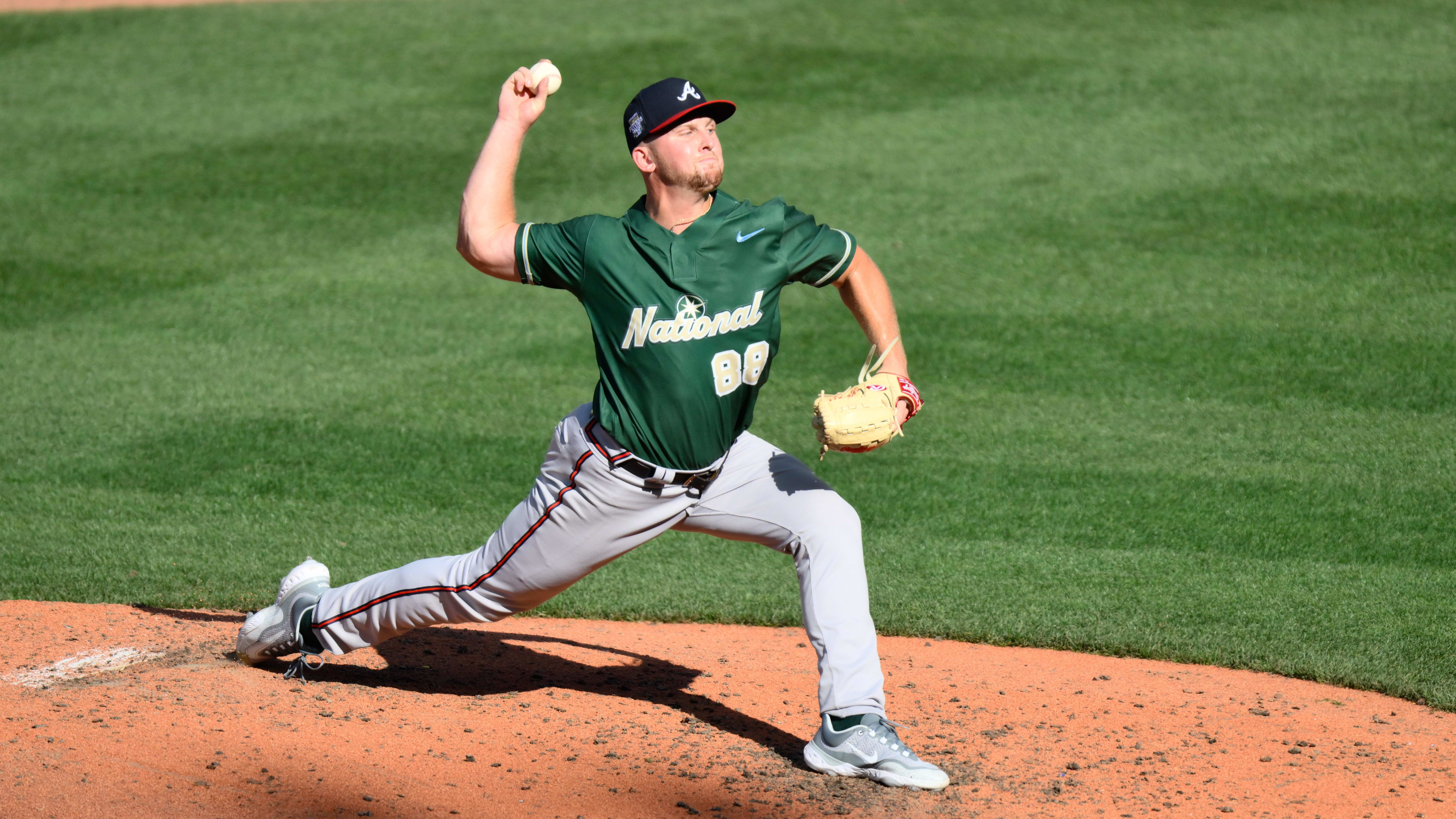 Atlanta Braves prospect pitcher Spencer Schwellenbach represented the National League in the 2023 Futures Game