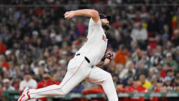 Sep 17, 2025; Boston, Massachusetts, USA; Boston Red Sox starting pitcher Lucas Giolito (54) pitches against the Athletics during the third inning at Fenway Park. Mandatory Credit: Eric Canha-Imagn Images