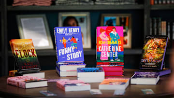 Some of the books for sale at Bedpost Books, located at 738 E. Hines St. in Republic, a new romance book boutique on Tuesday, Aug. 13, 2024.