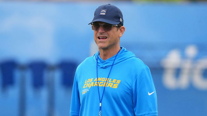 Chargers head coach Jim Harbaugh