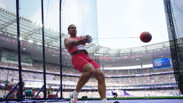 Rowan Hamilton prepares to unleash a throw at Paris.