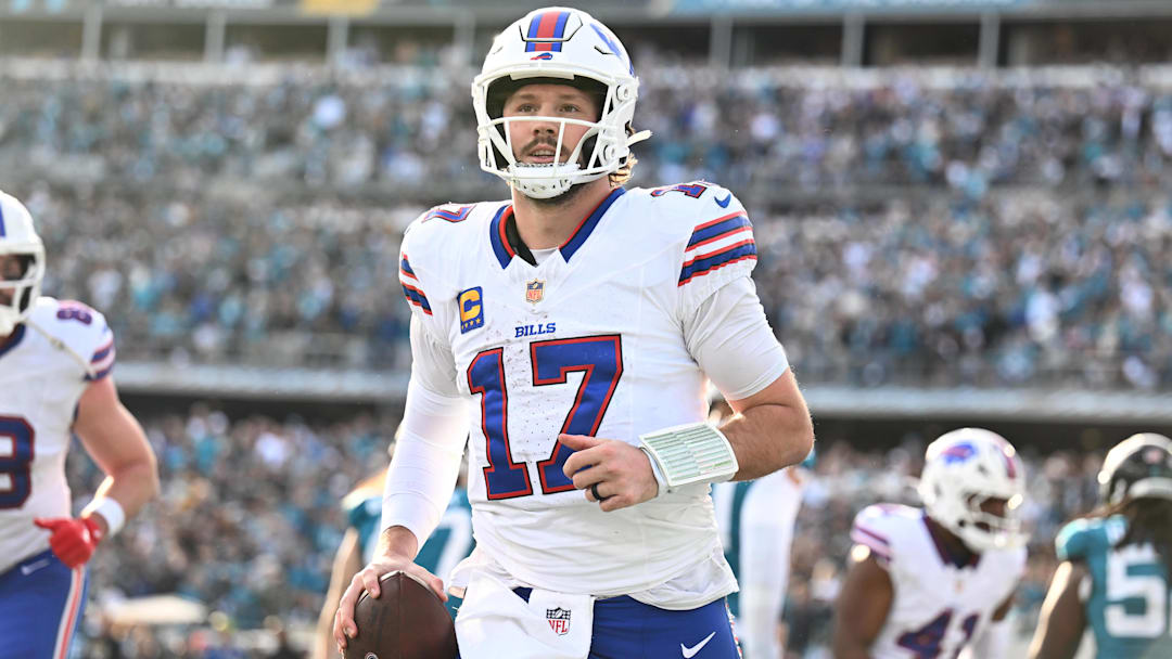 Josh Allen led the Bills to a 27–24 playoff win over the Jaguars on Sunday. 