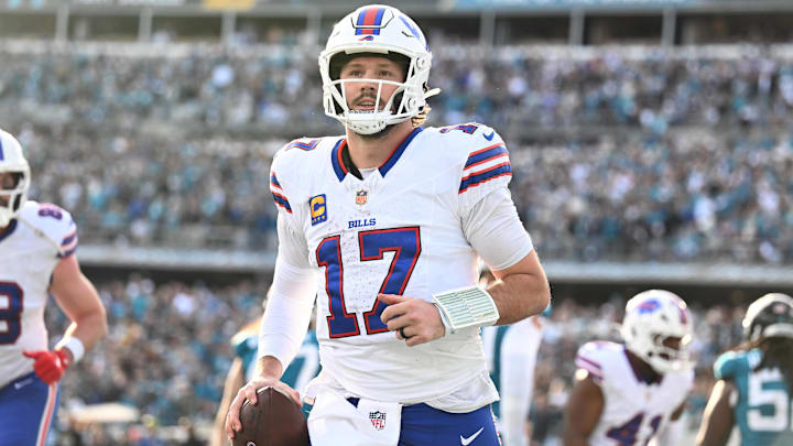 Josh Allen led the Bills to a 27–24 playoff win over the Jaguars on Sunday. 