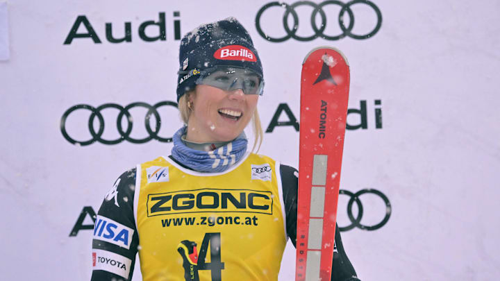 Mikaela Shiffrin on Dec 3, 2023. Mikaela Shiffrin on Dec 3, 2023.