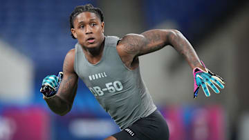 Mar 3, 2023; Indianapolis, IN, USA; Texas A&M defensive back Antonio Johnson (DB50) at the Scouting Combine.