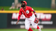 Feb 26, 2024; Goodyear, AZ, USA; Cincinnati Reds second baseman Josh Harrison tracks a pop fly in the first inning during a MLB spring training baseball game against the Seattle Mariners, Monday, Feb. 26, 2024, at Goodyear Ballpark in Goodyear, Ariz. Mandatory Credit: Kareem Elgazzar-Imagn Images
