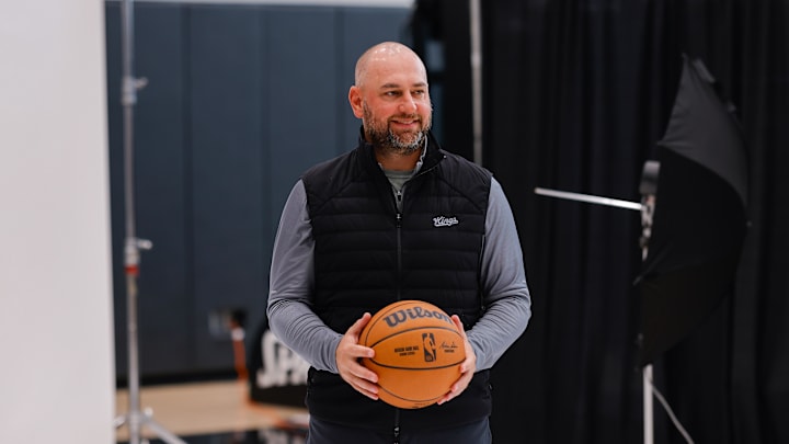 Monte McNair poses during the Kings' 2024 media day.