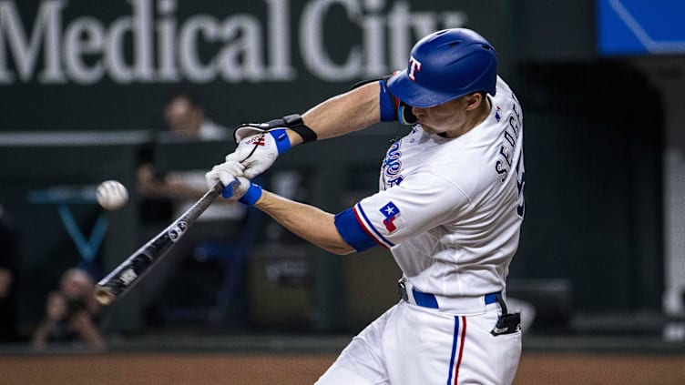 Sep 6, 2023; Arlington, Texas, USA; Texas Rangers shortstop Corey Seager (5) in action during the