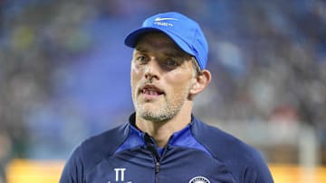 Jul 20, 2022; Charlotte, North Carolina, USA; Chelsea head coach Thomas Tuchel walks back to the locker room after losing in penalty kicks to Charlotte FC at Bank of America Stadium. Mandatory Credit: Jim Dedmon-Imagn Images