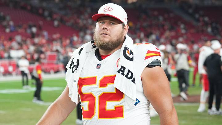 Aug 9, 2025; Glendale, Arizona, USA; Kansas City Chiefs center Creed Humphrey (52) after the game against the Arizona Cardinals at State Farm Stadium. Mandatory Credit: Joe Camporeale-Imagn Images