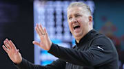 Purdue Boilermakers head coach Matt Painter yells down court 