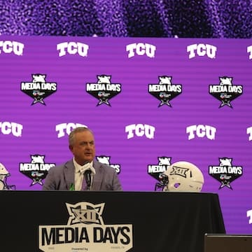 Sonny Dykes talks to the media on Wednesday afternoon in Frisco.