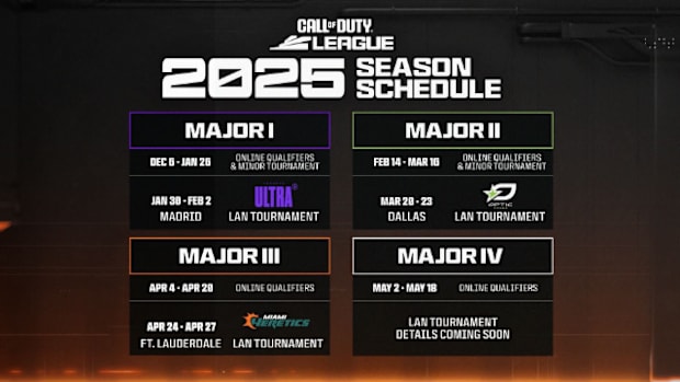Call of Duty League 2025 season schedule graphic.