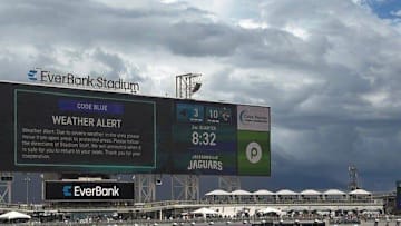 The Jacksonville Jaguars game vs. the Carolina Panthers was interrupted in the second quarter on Sept. 7 by threatening weather