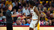 ASU head coach Bobby Hurley lost 5-star freshman Jayden Quaintance (21) to the transfer portal.