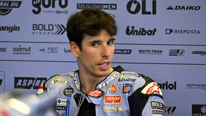 Apr 14, 2024; Austin, TX, USA; Alex Marquez (73) of Spain and Gresini Racing MotoGP before the MotoGP Grand Prix of The Americas at Circuit of The Americas. Mandatory Credit: Jerome Miron-Imagn Images