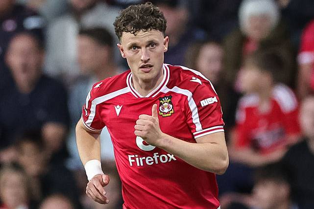 Nathan Broadhead of Wrexham during the Sky Bet Championship match between Wrexham and Birmingham City.