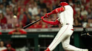 Cincinnati Reds right fielder Noelvi Marte (16) hits an inside the park home run in the eighth inning between Cincinnati Reds and Pittsburg Pirates at Great American Ball Park in Cincinnati on Sept. 24, 2025.