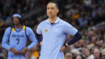  Marquette Golden Eagles head coach Shaka Smart looks on during the first half against the St. John's Red Storm at Fiserv Forum. 
