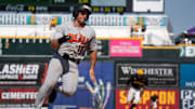 Oregon State's Wilson Weber runs to third base during game 2 of Iowa vs. Oregon State baseball at Principal Park on May 10, 2025, in Des Moines.
