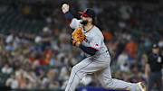 Sep 16, 2025; Detroit, Michigan, USA; Cleveland Guardians pitcher Jakob Junis (16) pitches in the tenth inning against the Detroit Tigers at Comerica Park. Mandatory Credit: Rick Osentoski-Imagn Images