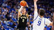 Purdue Boilermakers guard Fletcher Loyer (2) shoots the ball