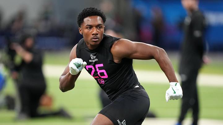 Feb 28, 2025; Indianapolis, IN, USA;  Tulane defensive back Caleb Ransaw (DB26) participates in drills during the 2025 NFL Combine at Lucas Oil Stadium. Mandatory Credit: Kirby Lee-Imagn Images