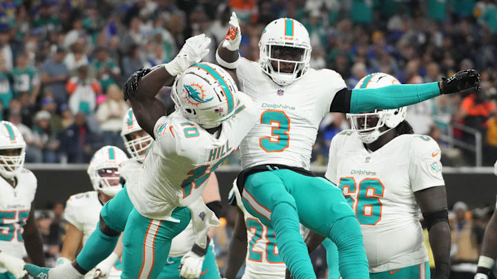 Miami Dolphins receivers Tyreek Hill and Odell Beckham Jr. celebrate a touchdown. Miami Dolphins receivers Tyreek Hill and Odell Beckham Jr. celebrate a touchdown.