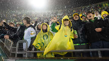 Two weeks in a row the Ducks have played in cold, wind and rain, but Friday night's game against Minnesota looks like a reprieve for the team and their fans.