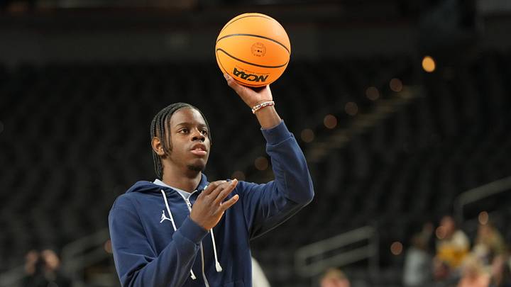 Mar 18, 2026; Greenville, SC, USA; North Carolina Tar Heels forward Caleb Wilson (8) works on his left hand during a practice session ahead of the first round of the men's 2026 NCAA Tournament at Bon Secours Wellness Arena. Mandatory Credit: Bob Donnan-Imagn Images