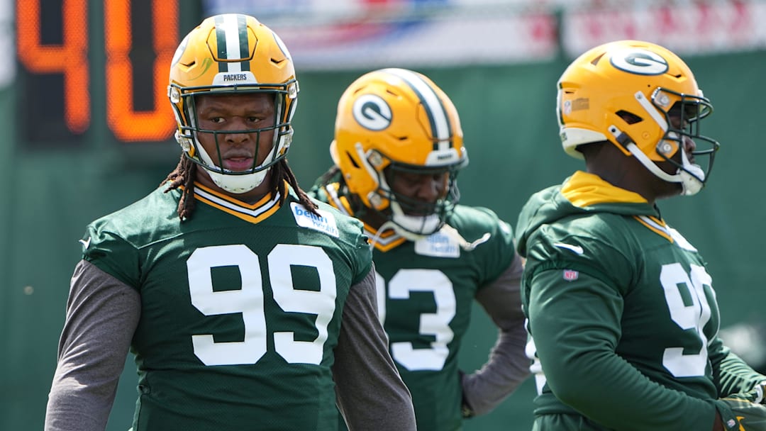 Jonathan Ford is shown during the Green Bay Packers organized team activities (OTA) Tuesday, May 24, 2022 in Green Bay, Wis.