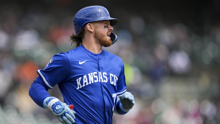 Kansas City Royals shortstop Bobby Witt Jr. is a great home run prop target on April 24. 