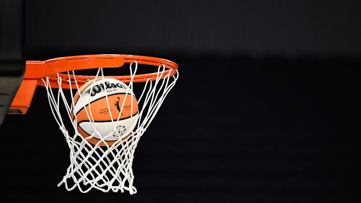 Aug 19, 2025; San Francisco, California, USA; The WNBA logo is seen on a ball before the Golden State Valkyries play the Phoenix Mercury at Chase Center. Mandatory Credit: Eakin Howard-Imagn Images Aug 19, 2025; San Francisco, California, USA; The WNBA logo is seen on a ball before the Golden State Valkyries play the Phoenix Mercury at Chase Center. Mandatory Credit: Eakin Howard-Imagn Images
