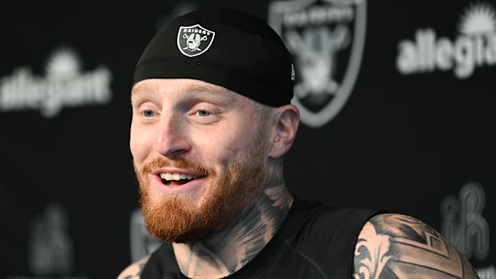 Las Vegas Raiders defensive end Maxx Crosby speaks during a press conference.