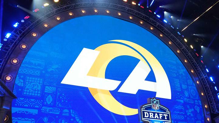 Los Angeles Rams logo at the NFL Draft. Mandatory Credit: Kirby Lee-Imagn Images