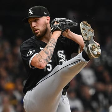 Chicago White Sox starting pitcher Garrett Crochet (45) throws against the Milwaukee Brewers in the first inning at American Family Field on June 1.